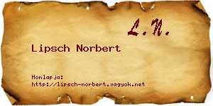 Lipsch Norbert névjegykártya